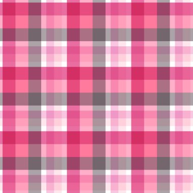 Pembe ve gri ekoseli seamless modeli. Vektör