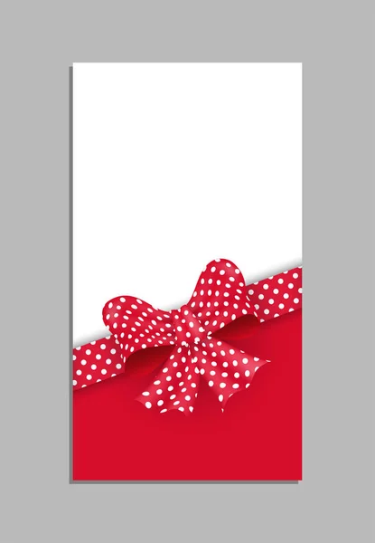 Card template with red bow. Vector — Stock Vector