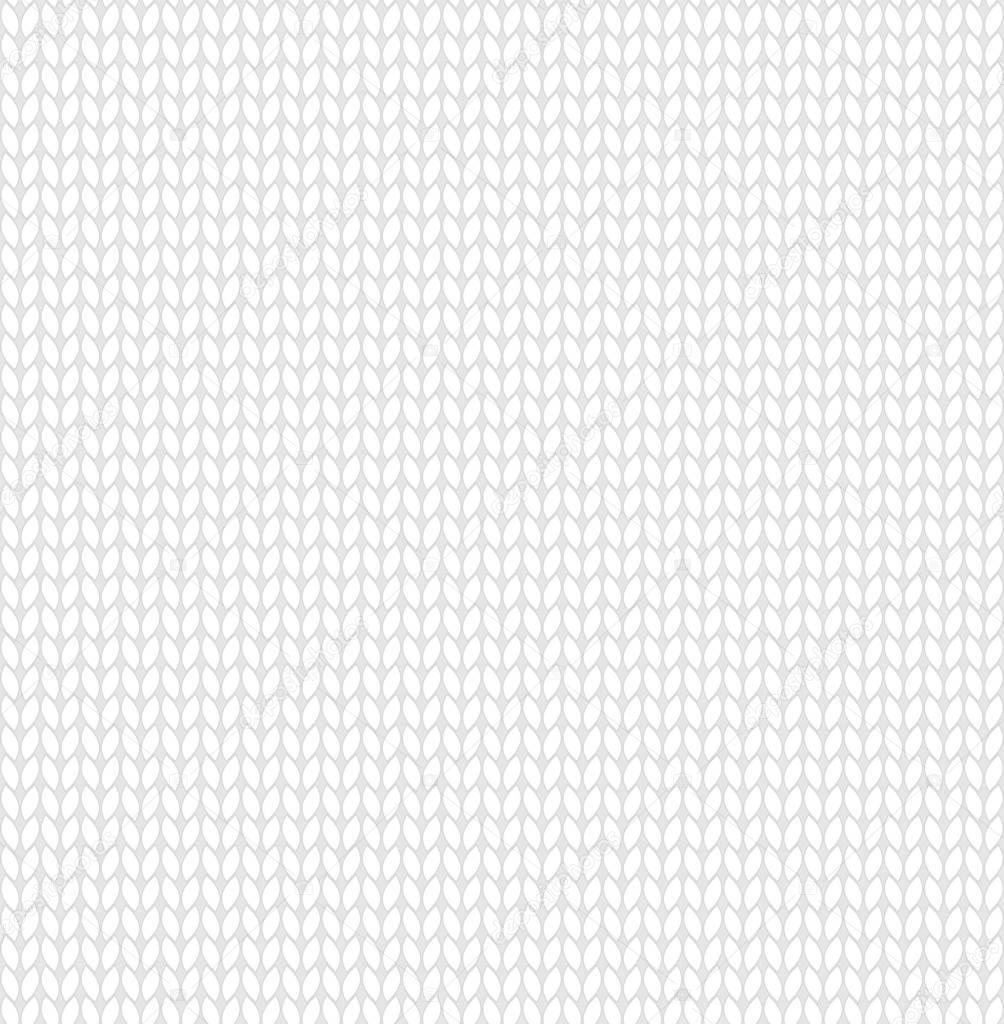 White knitted texture. Seamless pattern. Vector background