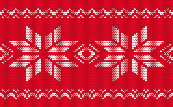Christmas knitted seamless pattern. Jacquard border vector.