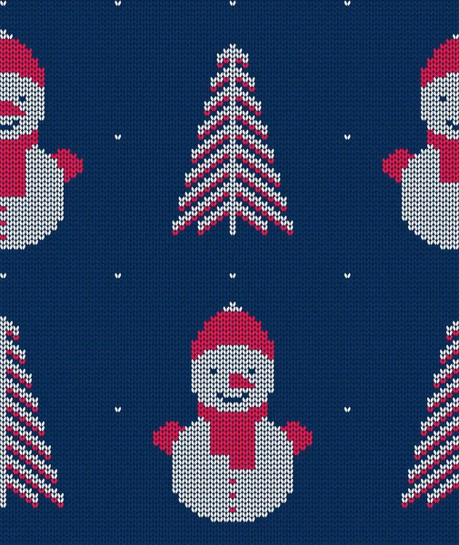 Motif tricoté sans couture pour pull. Fond vectoriel hiver — Image vectorielle