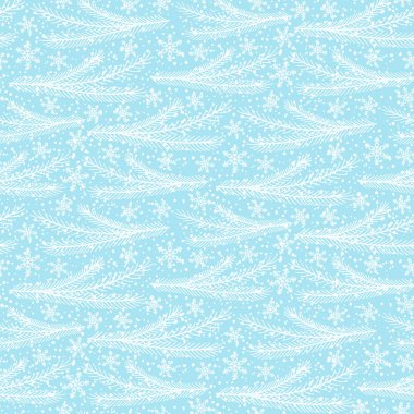Kış seamless modeli. Hafif mavi tatil arka plan. Vektör
