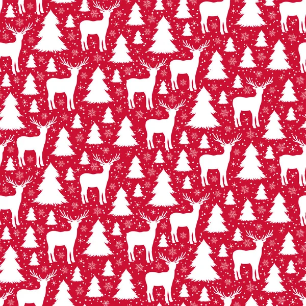 Padrão sem costura de inverno. Fundo de Natal vermelho. Vetor eps10 —  Vetores de Stock