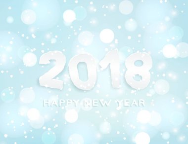 2018 happy New Year kış arka plan. Vektör eps10