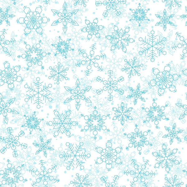 Copo de nieve patrón sin costuras. Fondo vector invierno — Archivo Imágenes Vectoriales