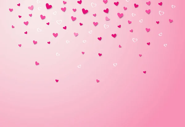 Różowe romantyczne tło z serca spada. Wektor ilustracja eps10 — Wektor stockowy