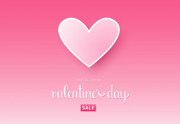 Aftelkalender voor Valentijnsdag verkoop achtergrond met hart. Vector illustratie eps 10. — Stockvector
