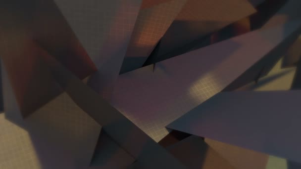Fondo de triángulos grises con una textura de malla y bordes suaves — Vídeos de Stock