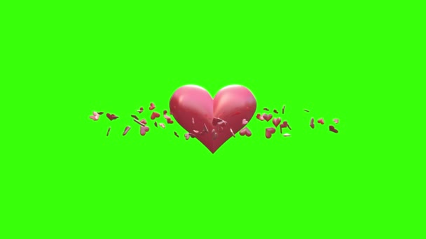 Valentinstag auf einer grünen Leinwand — Stockvideo