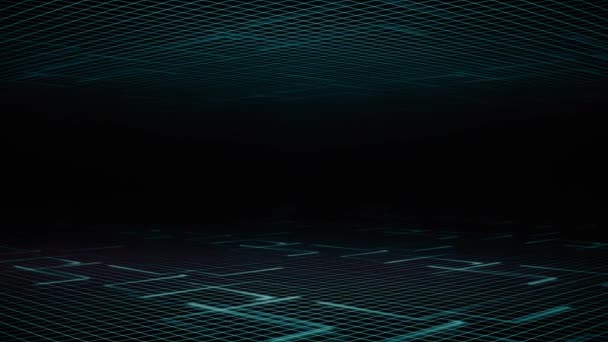 maille de fond bleu clair et les lignes lumineuses mobiles 