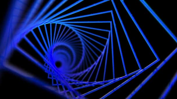 蓝色正方形的螺旋背景 — 图库视频影像