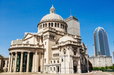 Boston'ın Hıristiyan bilim kilise ve Prudential Binası ve çevresinde, ABD Mimarlık