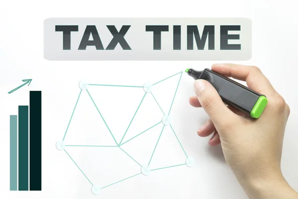 マーカーで手書きのテキスト税時間 概念としてのビジネス戦略 — ストック写真