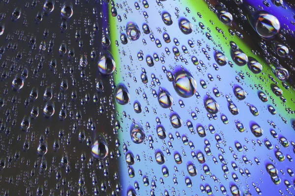 Background Colored Water Drops Glass — Stock Photo, Image