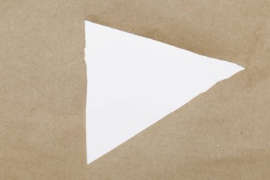 yırtık kahverengi kağıt mesaj alanı. 