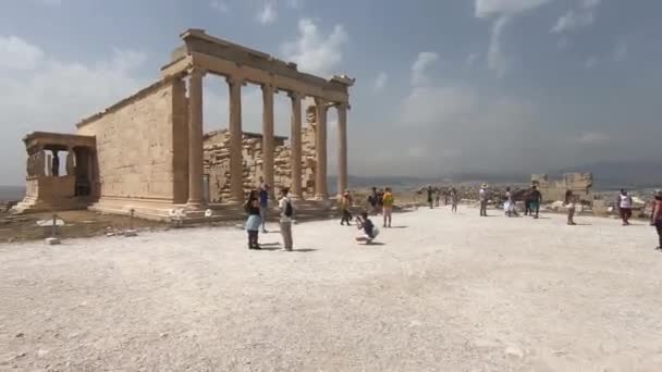 Partenón Templo Seno Acrópolis Atenas Grecia Esta Foto Está Tonificada — Vídeos de Stock