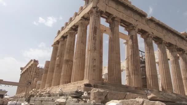 Parthenon Tapınağı Atina Yunanistan Akropolis Resim Yumuşatılmış — Stok video