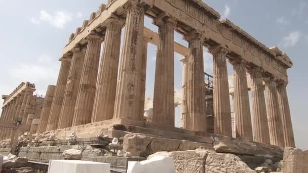 Parthenon Templet Syndabock Akropolis Aten Grekland Denna Bild Tonad — Stockvideo