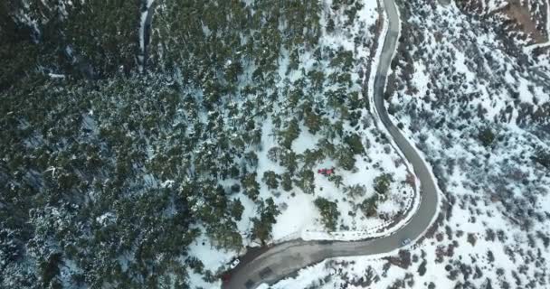 Vista Dall Alto Drone Aereo Che Vola Sopra Curve Montagne — Video Stock