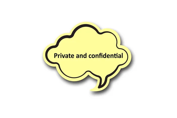 Palavra Privada Confidencial Conversa Escrita Bolha — Fotografia de Stock