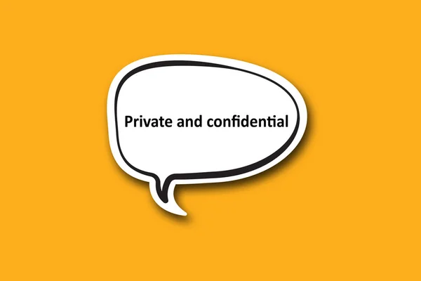 Palavra Privada Confidencial Conversa Escrita Bolha — Fotografia de Stock