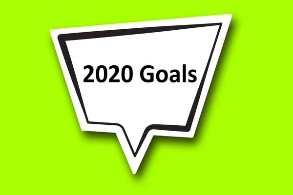 2020 goals word written talk bubble