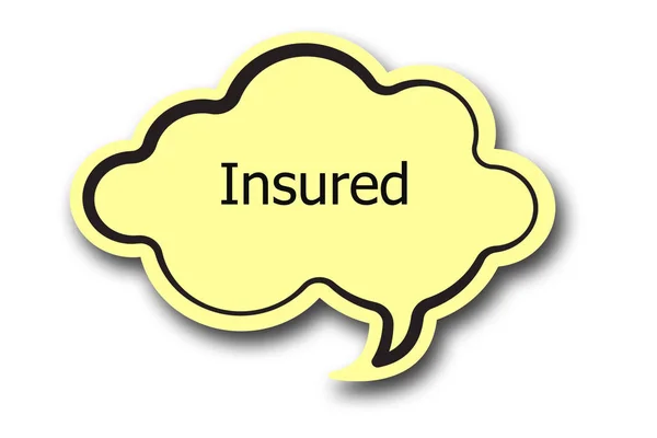 Insured Word Written Talk Bubble — Stock Photo, Image