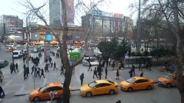Ankara Türkei Februar 2020 Zeitraffer Kizilay Platz Und Wolkenkratzer Ankara — Stockvideo