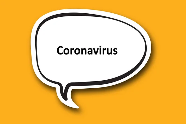 Coronavirus Parola Scritta Parlare Bolla — Foto Stock