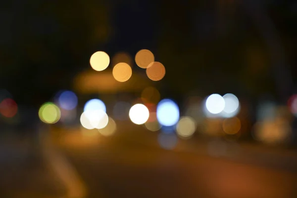 Night city street lights background and street lights blur bokeh