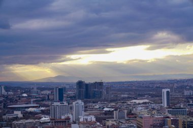 Ankara, Türkiye - 29 Şubat 2020: Hareket kaybı, Ankara kentinin panoramik manzarası. Ankara Türkiye 'nin başkentidir