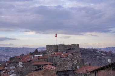 Ankara, Türkiye - 29 Şubat 2020: Hareket kaybı, Ankara kentinin panoramik manzarası. Ankara Türkiye 'nin başkentidir