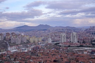 Ankara, Türkiye - 29 Şubat 2020: Hareket kaybı, Ankara kentinin panoramik manzarası. Ankara Türkiye 'nin başkentidir