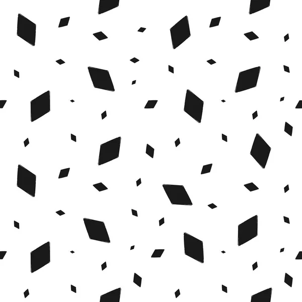 Padrão sem emenda grunge geométrico de confete losango preto — Vetor de Stock