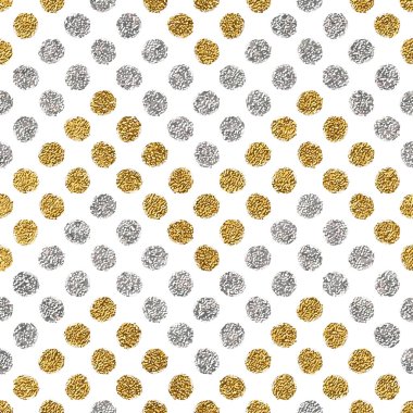 Altın parlak ve gümüş chevron daire seamless modeli