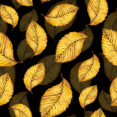 El düşen yaprak suluboya sonbahar arka plan boyalı