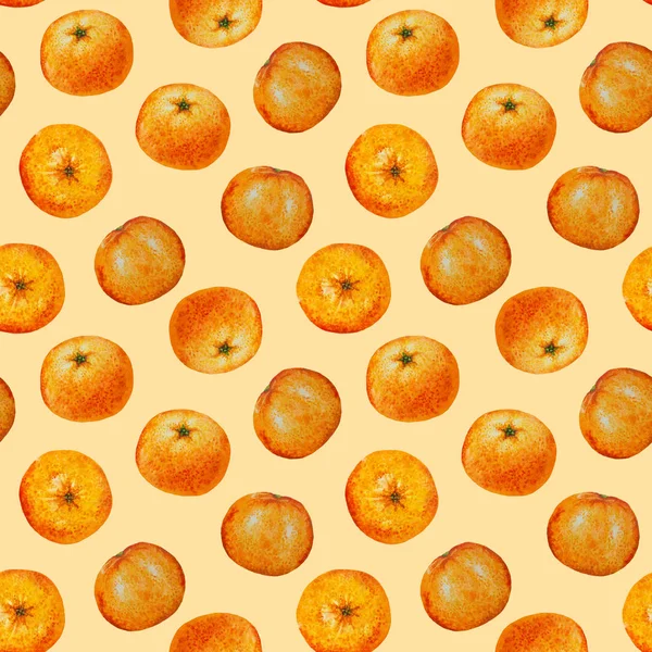 Seamless mönster akvarell mandarin — Stockfoto