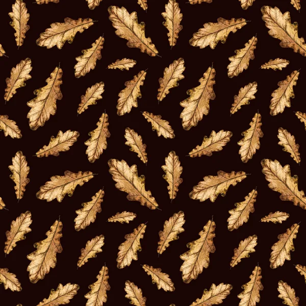 Sulu Boya Dikişsiz desen sonbahar yaprakları meşe