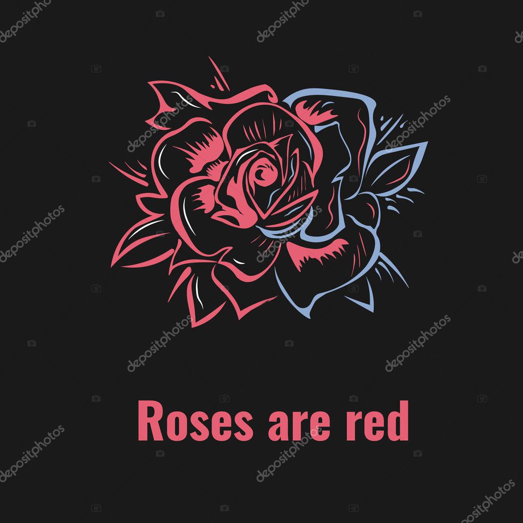 Stylized bud of rose