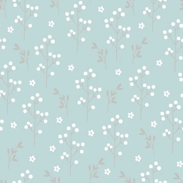 Винтажный цветочный бесшовный узор с белыми цветами . — стоковый вектор
