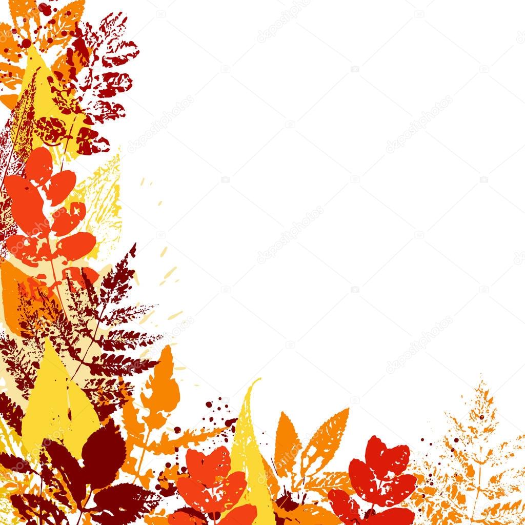 Vector background with colorful autumn leaves.