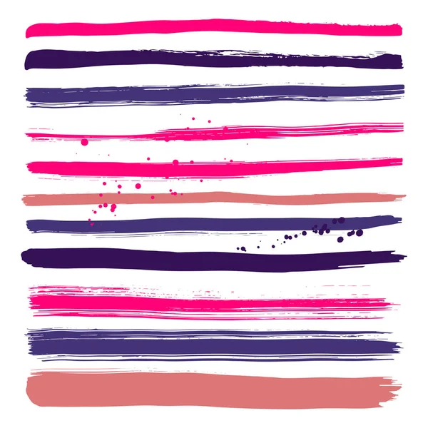 Fırça darbeleri kümesi. Vektör çizim.