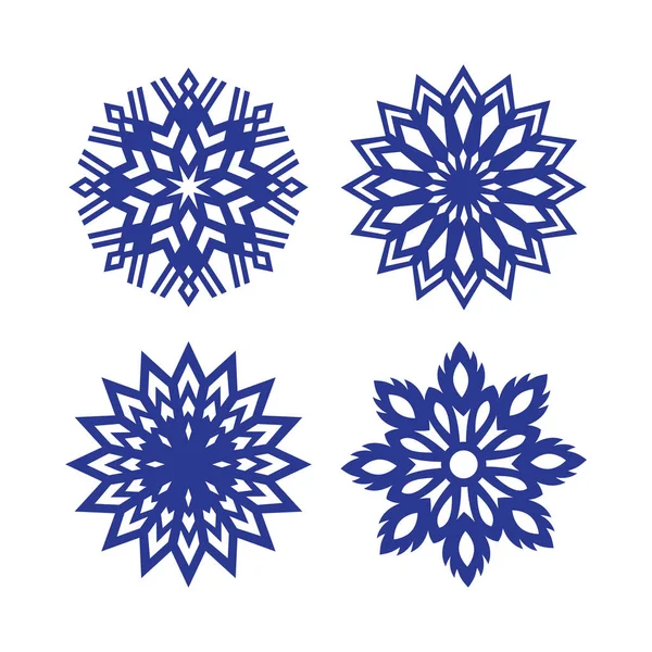 Bir dizi kar tanesi. vektör illüstrasyonu.