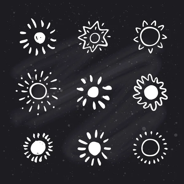 Hand drawn sun. Sun icon. Stylized sun. Vector Illustration. — Stock Vector