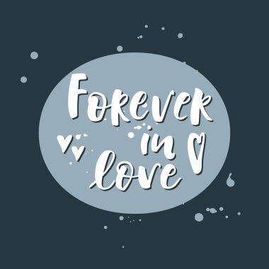 El yazı çekilmiş. Sonsuza kadar aşık. Kartpostal veya poster yazı ile.