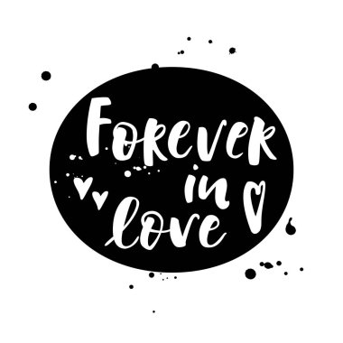 El yazı çekilmiş. Sonsuza kadar aşık. Kartpostal veya poster yazı ile.