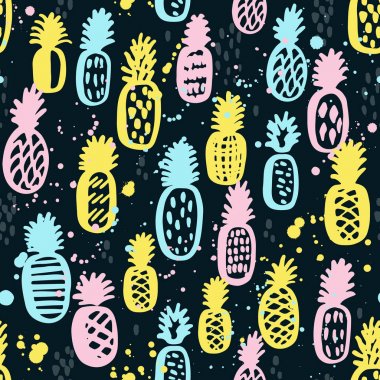 Tropikal meyve ile vektör seamless modeli.