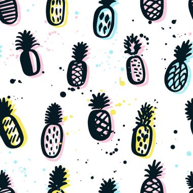 Tropikal meyve ile vektör seamless modeli.