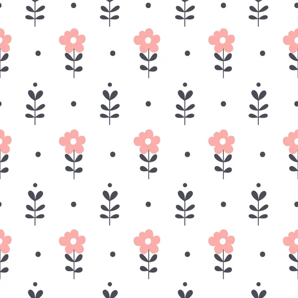 Patrón sin costuras con flores. Fondo floral vectorial . — Archivo Imágenes Vectoriales