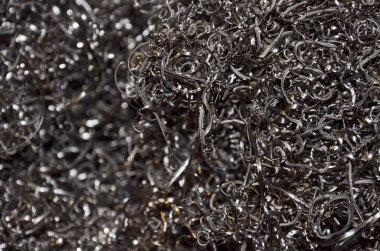 Arka plan olarak Cnc makinesinden gelen metal atığı